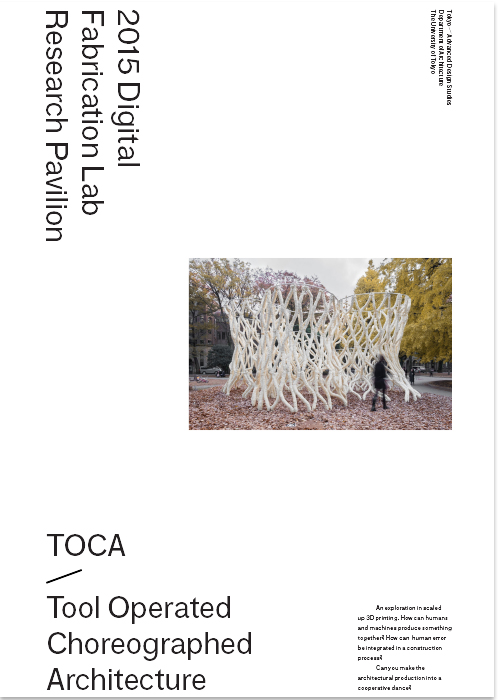 Draft of Cover of TOCA Pavilion Book