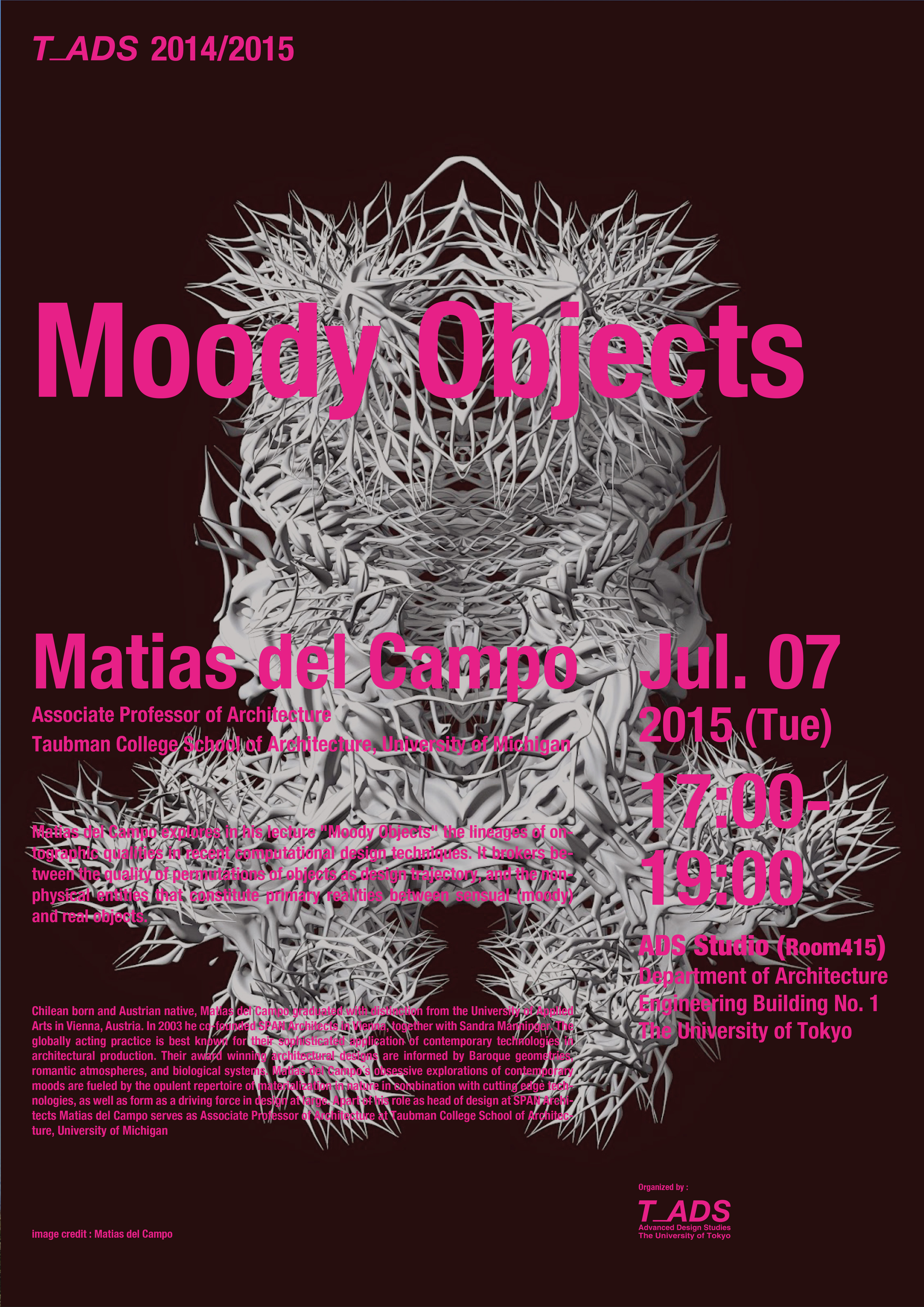 matias del campo moody objects lecture advanced design studies the university of tokyo