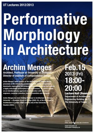 archim menges performative morphology in architecture lecture university of tokyo advanced design studies